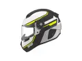 Casco Schuberth S2 blanco con detalles en amarillo y gris. Opiniones positivas sobre su seguridad y comodidad.