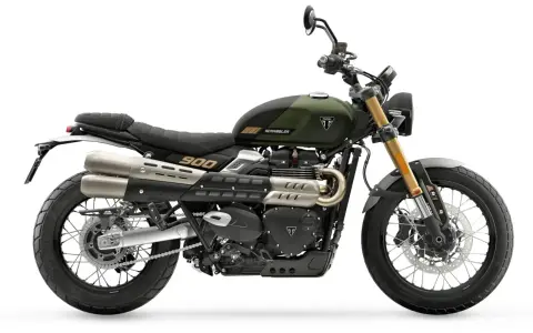 La Triumph Scrambler 900, lista para la aventura. Su diseño robusto y el motor de 900cc prometen un triunfo en cada camino.