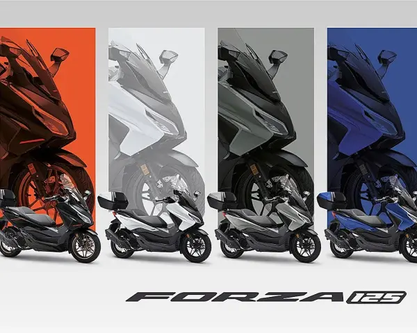 Variedad de honda forza 125 colores: negro, blanco, gris y azul. Elige tu estilo.