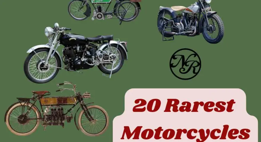 Colección de motos raras, algunas con motores expuestos y otras con diseños clásicos, listas para un viaje al pasado.