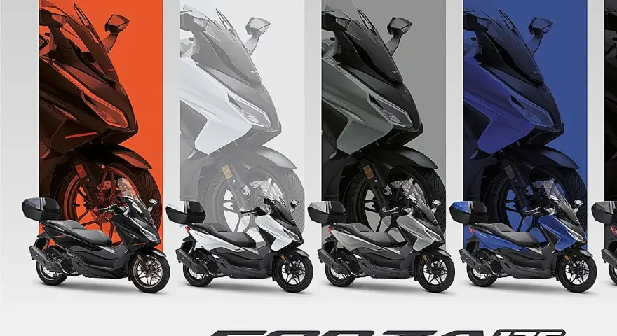 Variedad de honda forza 125 colores: negro, blanco, gris y azul. Elige tu estilo.