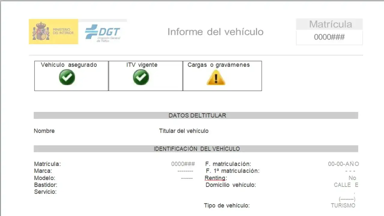 Informe DGT: verifica si una moto tiene cargas o grav&aacute;menes. Muestra seguro y ITV vigentes.