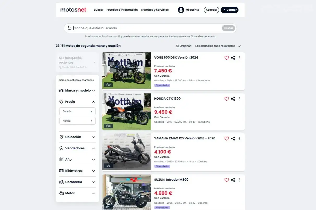 Encuentra consejos para comprar una moto de segunda mano. Listado de motos de ocasi&oacute;n con filtros de precio, marca, a&ntilde;o y m&aacute;s.