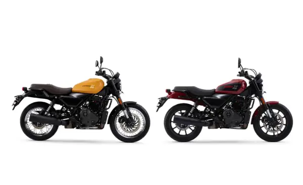 Dos motos Harley-Davidson x440, una amarilla y otra roja, posan sobre fondo blanco.